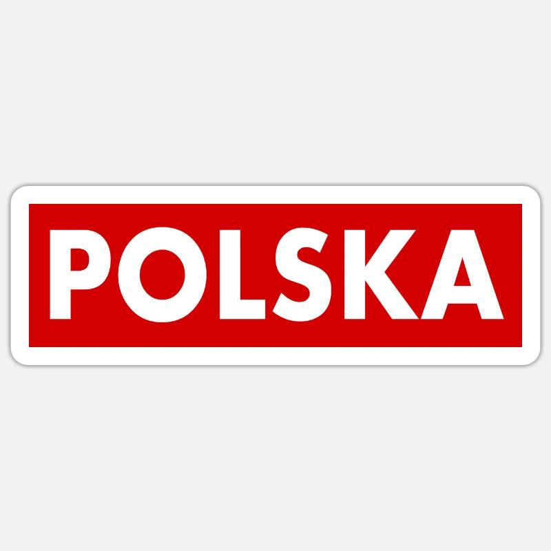 Pologne - Sticker taille S (10 x 10 cm) - blanc mat