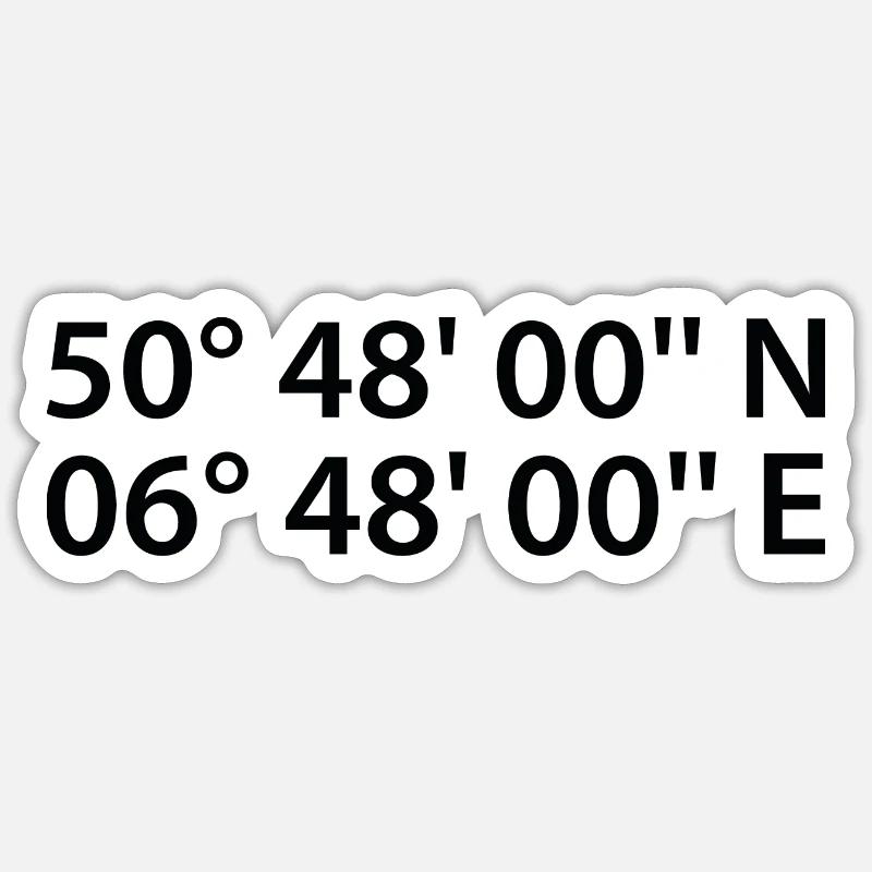 Coordonnées de Düren - Sticker taille S (10 x 10 cm) - blanc mat