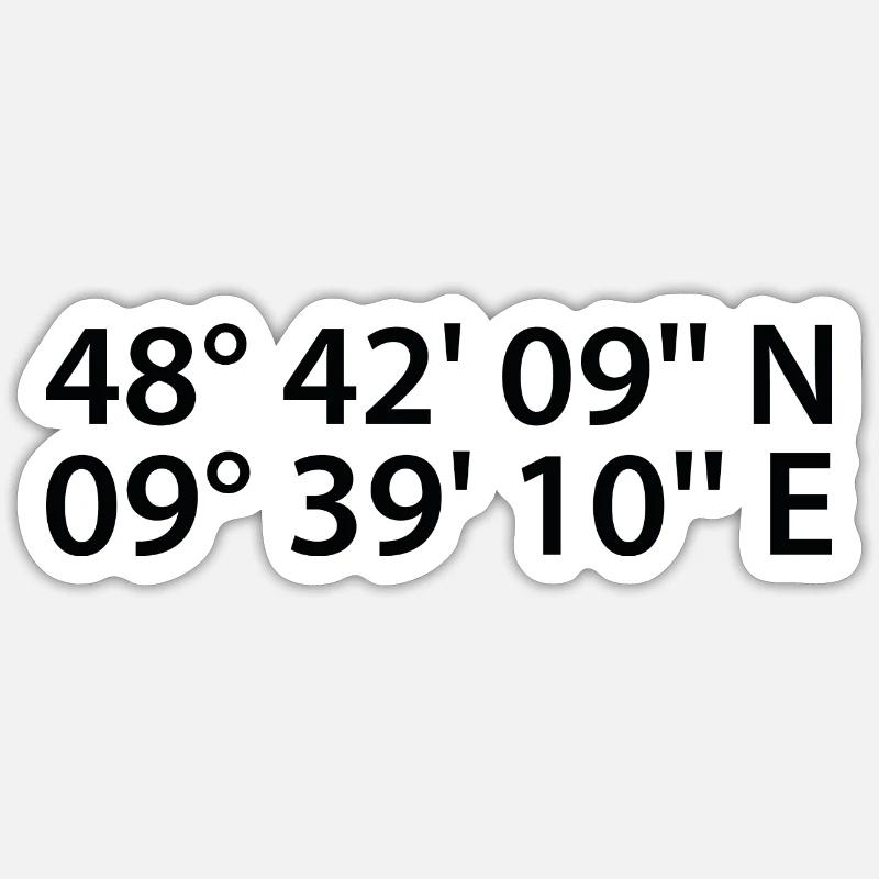 Coordonnées de Göppingen - Sticker taille S (10 x 10 cm) - blanc mat