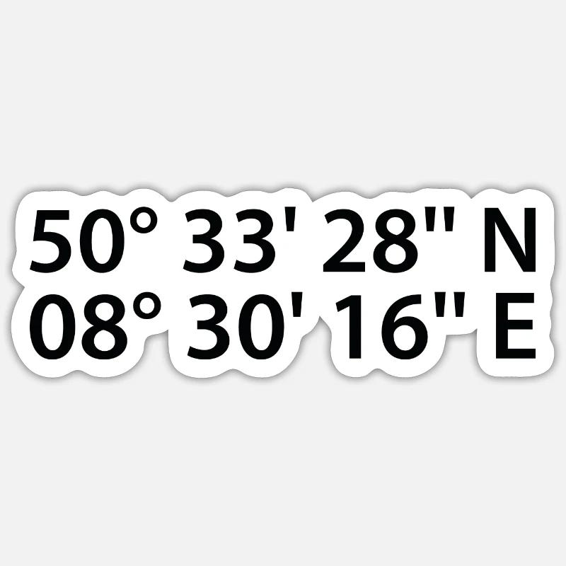 Coordonnées de Wetzlar - Sticker taille S (10 x 10 cm) - blanc mat