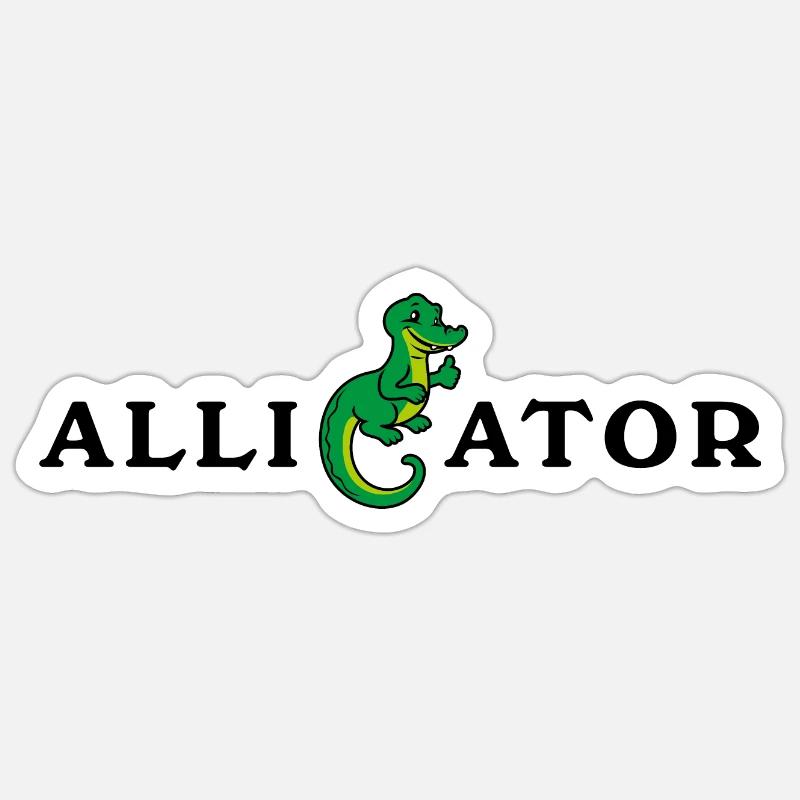 Drôle d’alligator - Sticker taille S (10 x 10 cm) - blanc mat