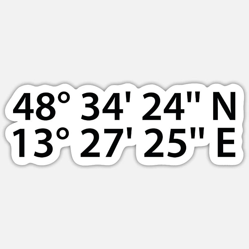 Passau coordinates Sticker size S (10 x 10 cm)