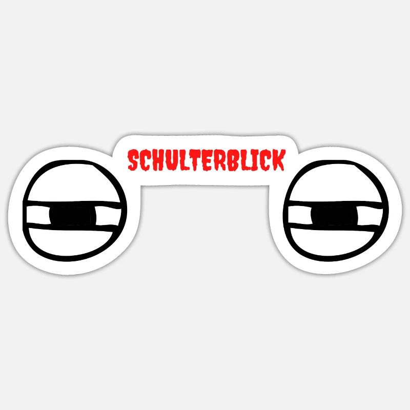Schulterblick - Sticker Größe S (10 x 10 cm) - Mattweiß