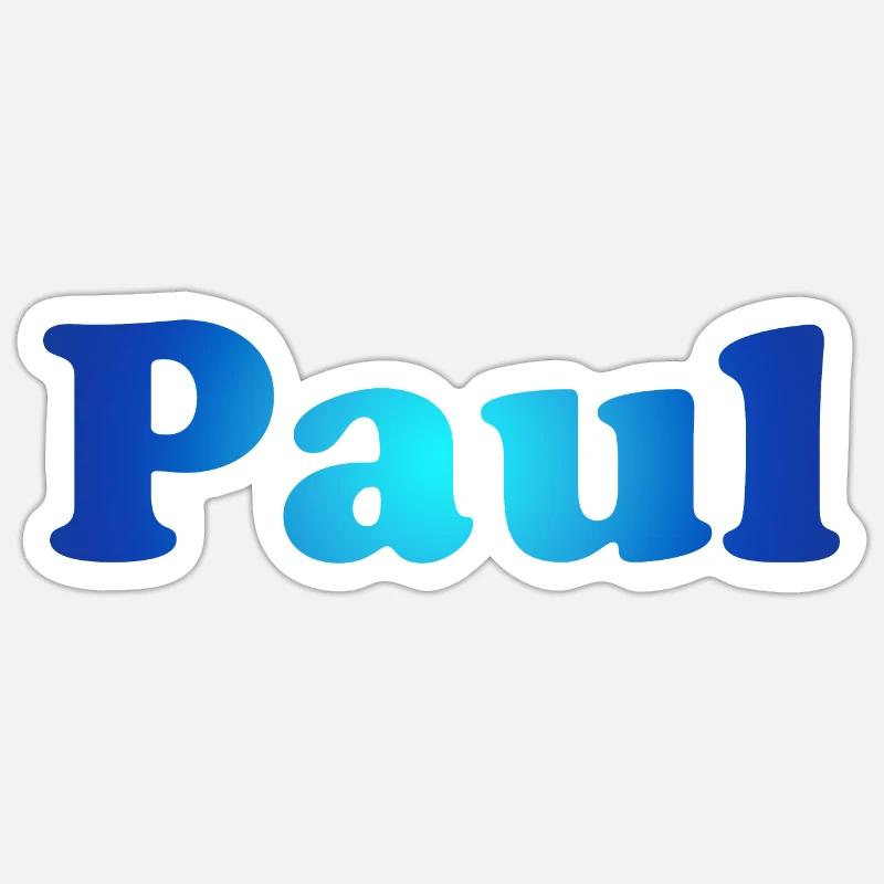 Paul bleu - Sticker taille S (10 x 10 cm) - blanc mat