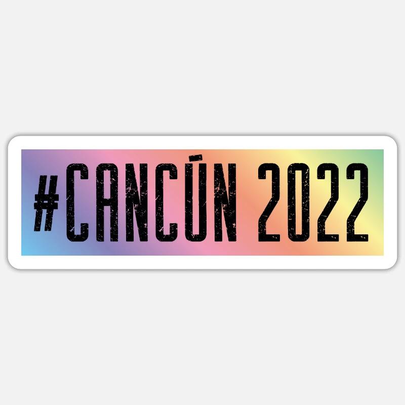 Cancun 2022 - Sticker taille S (10 x 10 cm) - blanc mat