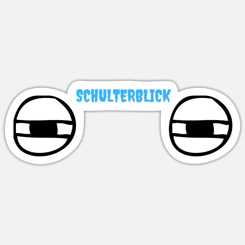 Schulterblick - Sticker Größe S (10 x 10 cm) - Mattweiß