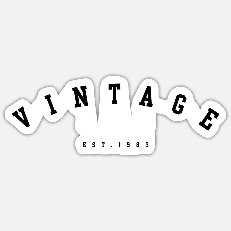 Millésime 1983 - Sticker taille S (10 x 10 cm) - blanc mat