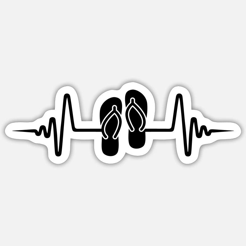 Tongs pulse - Sticker taille S (10 x 10 cm) - blanc mat