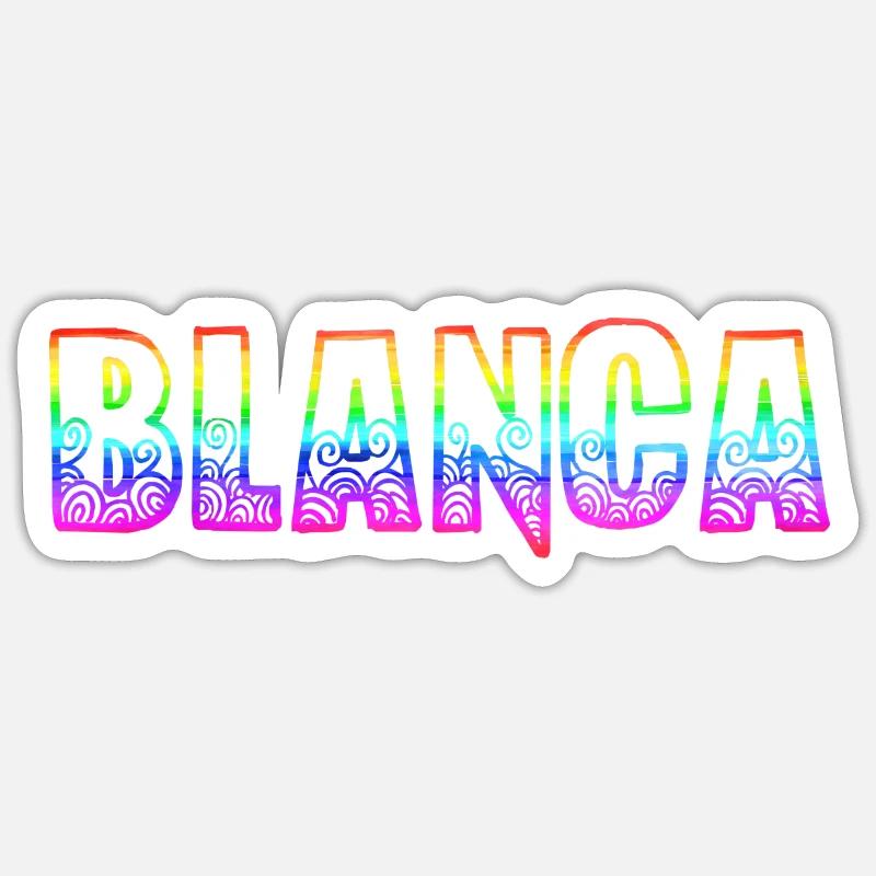 blanca rs arc-en-ciel - Sticker taille S (10 x 10 cm) - blanc mat
