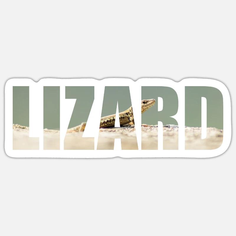 Lézard - Sticker taille S (10 x 10 cm) - blanc mat