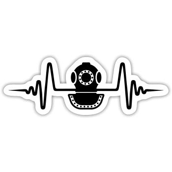 Diving Helmet Diving Pulse - Sticker size S (10 x 10 cm) - white matte - Front