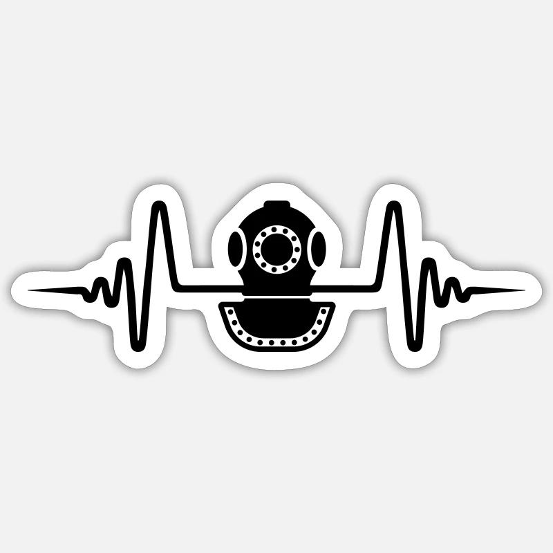 Diving Helmet Diving Pulse Sticker size S (10 x 10 cm)
