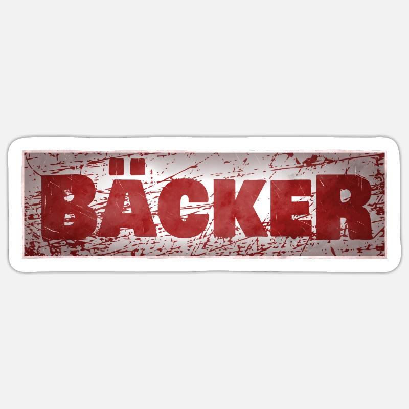 Von Beruf aus Bäcker - Sticker Größe S (10 x 10 cm) - Mattweiß