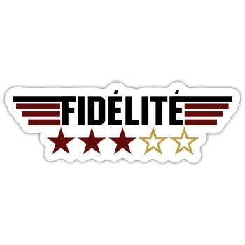 fidélité 3 étoiles - Sticker taille S (10 x 10 cm) - blanc mat - Devant