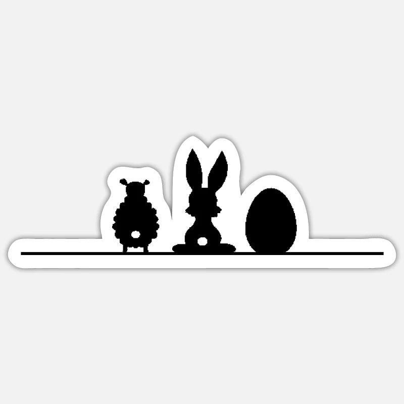 Easter Bunny Sheep Easter Egg Shadow Sticker size S (10 x 10 cm)