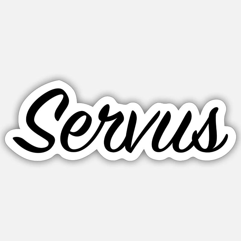 Servus - Sticker Größe S (10 x 10 cm) - Mattweiß