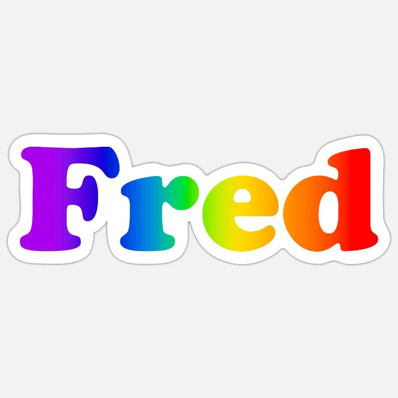 Fred - Sticker Größe S (10 x 10 cm) - Mattweiß