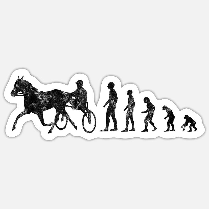 Trotter trotting races in Evolution Style Sticker size S (10 x 10 cm)