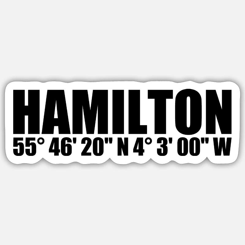 Coordonnées de Hamilton - Sticker taille S (10 x 10 cm) - blanc mat