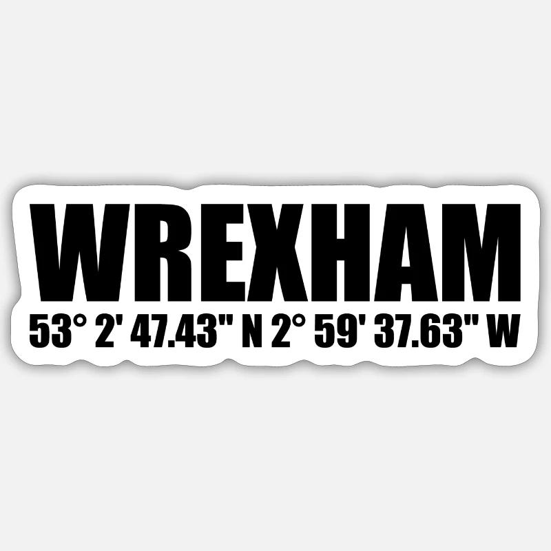 Wrexham coordinates - Sticker size S (10 x 10 cm) - white matte