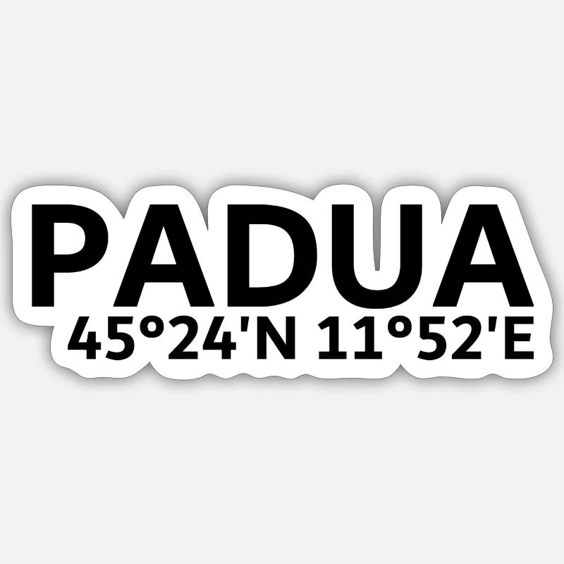 Coordonnées de Padoue Sticker taille S (10 x 10 cm)