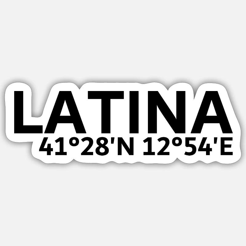 Latina coordinates Sticker size S (10 x 10 cm)