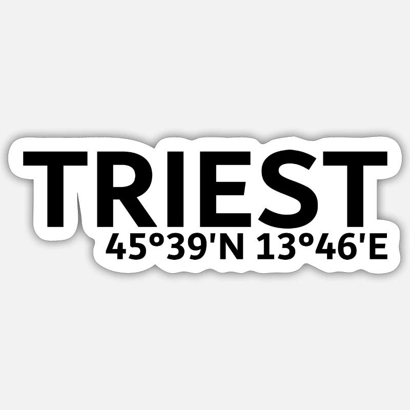 Trieste coordinates Sticker size S (10 x 10 cm)