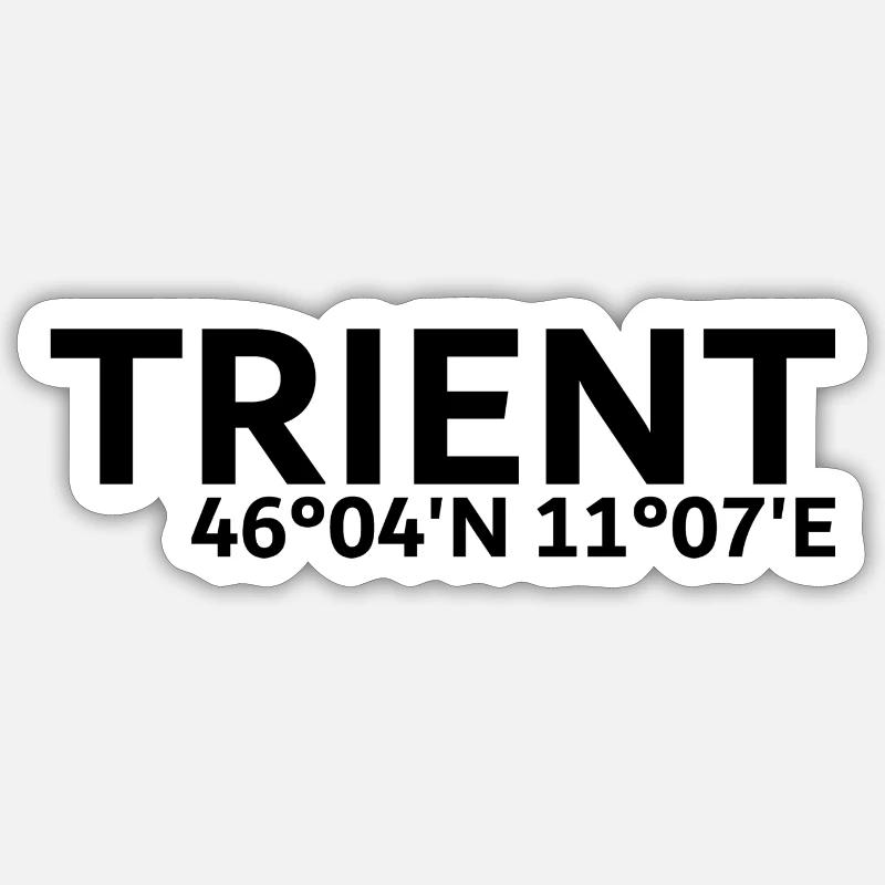 Coordonnées de Trento - Sticker taille S (10 x 10 cm) - blanc mat