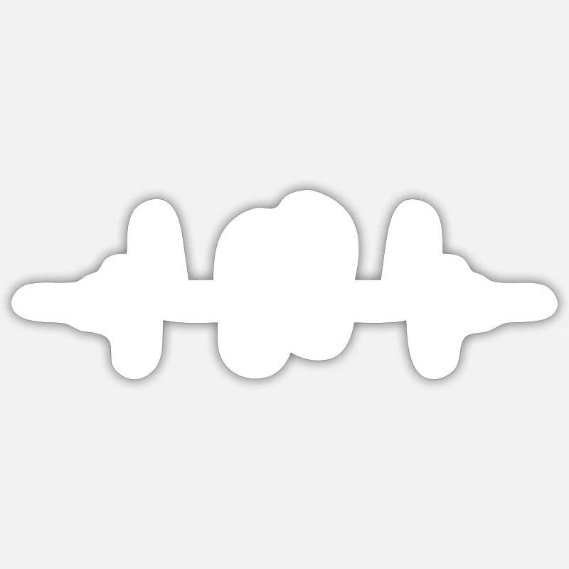 Flip-flops pulse - Sticker size S (10 x 10 cm) - white matte