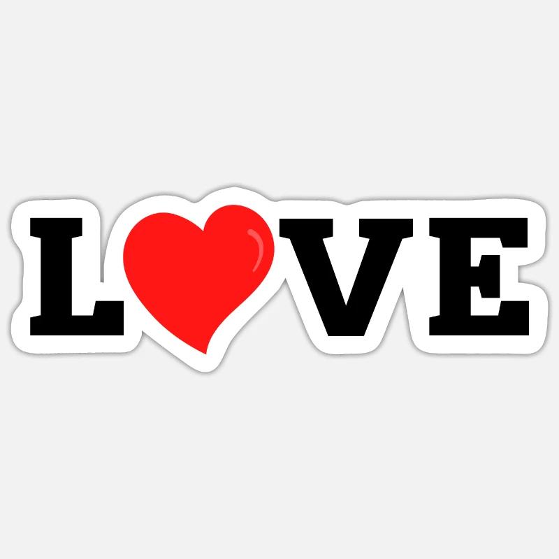 LIEBE - Sticker Größe S (10 x 10 cm) - Mattweiß