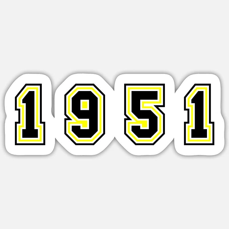 Numéro de l’année 1951 - Sticker taille S (10 x 10 cm) - blanc mat