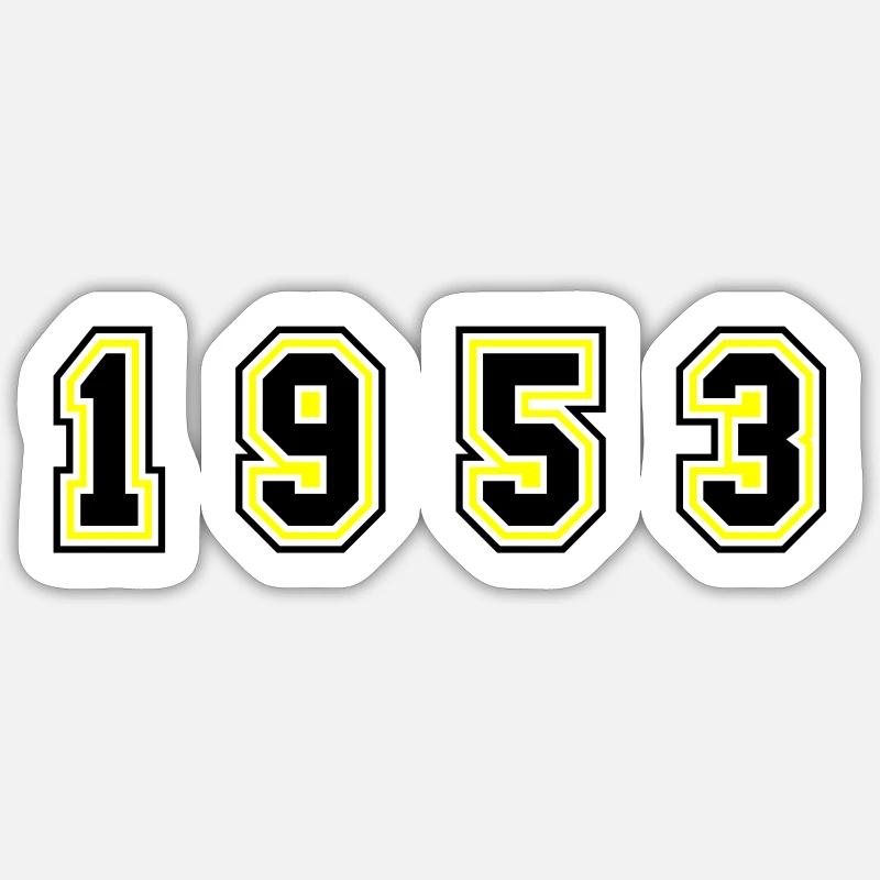 Numéro de l’année 1953 - Sticker taille S (10 x 10 cm) - blanc mat