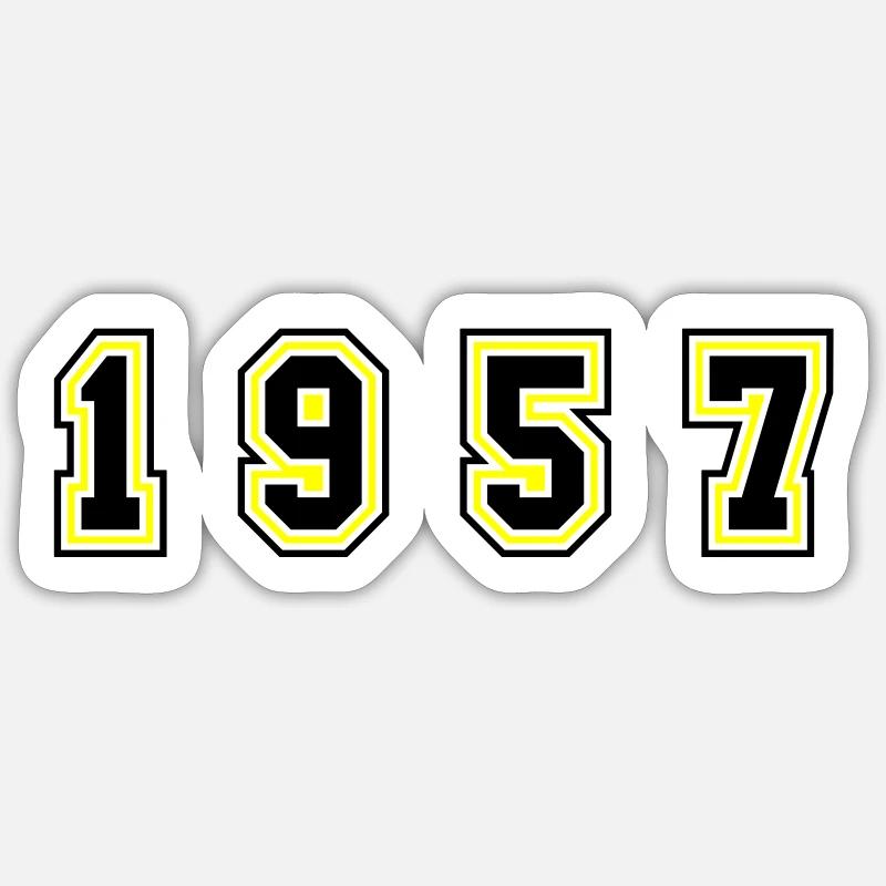 Numéro de l’année 1957 - Sticker taille S (10 x 10 cm) - blanc mat