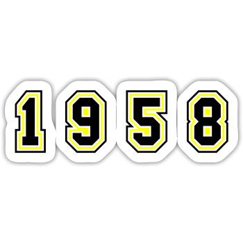 1958 Year Number - Sticker size S (10 x 10 cm) - white matte - Front