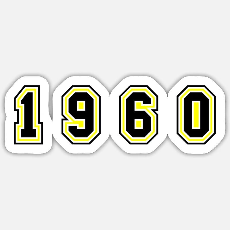 Numéro de l’année 1960 - Sticker taille S (10 x 10 cm) - blanc mat