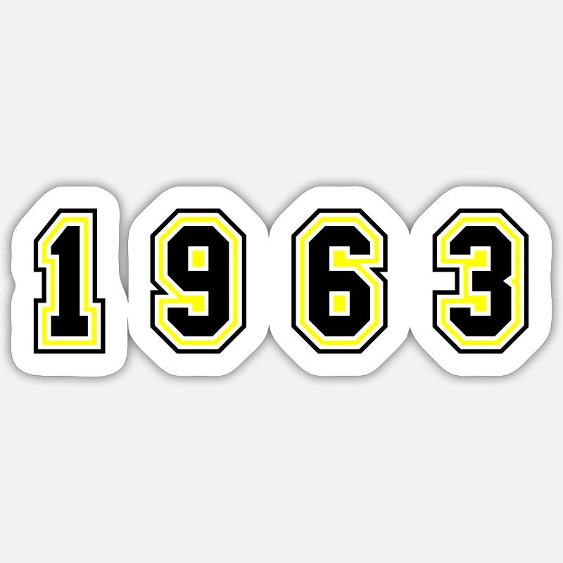 Numéro de l’année 1963 - Sticker taille S (10 x 10 cm) - blanc mat
