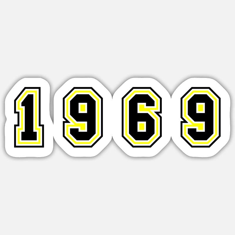 Numéro de l’année 1969 - Sticker taille S (10 x 10 cm) - blanc mat