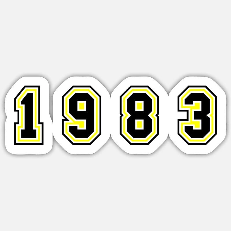 1983 Year Number - Sticker size S (10 x 10 cm) - white matte