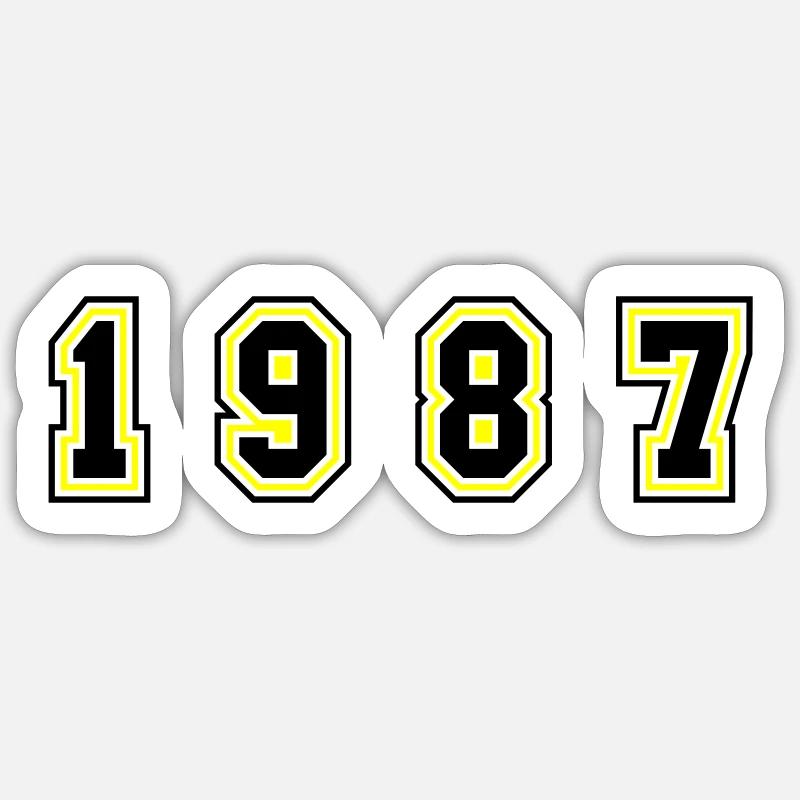 Numéro de l’année 1987 - Sticker taille S (10 x 10 cm) - blanc mat