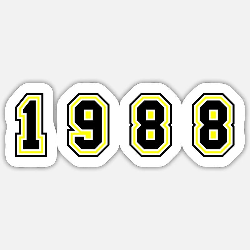 Numéro de l’année 1988 - Sticker taille S (10 x 10 cm) - blanc mat