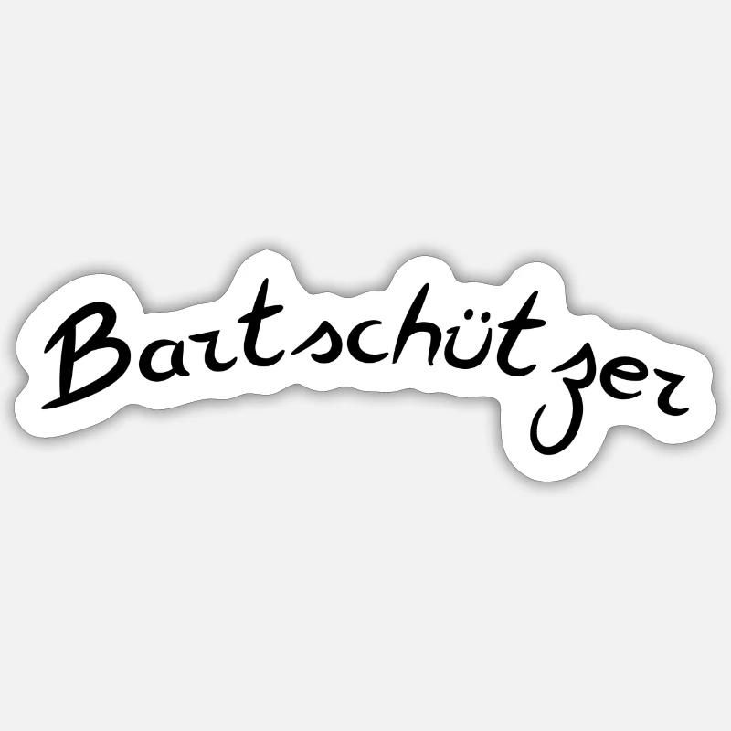 Bartschützer - Sticker Größe S (10 x 10 cm) - Mattweiß