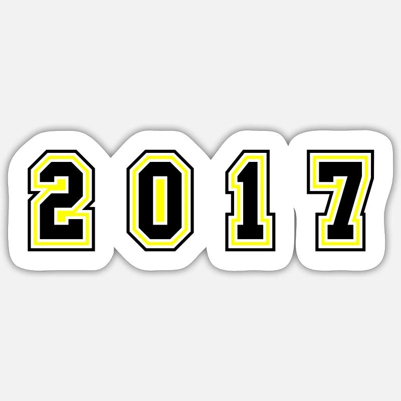 Numéro de l’année 2017 - Sticker taille S (10 x 10 cm) - blanc mat