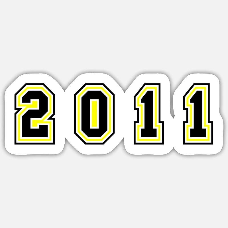 2011 Year Number - Sticker size S (10 x 10 cm) - white matte