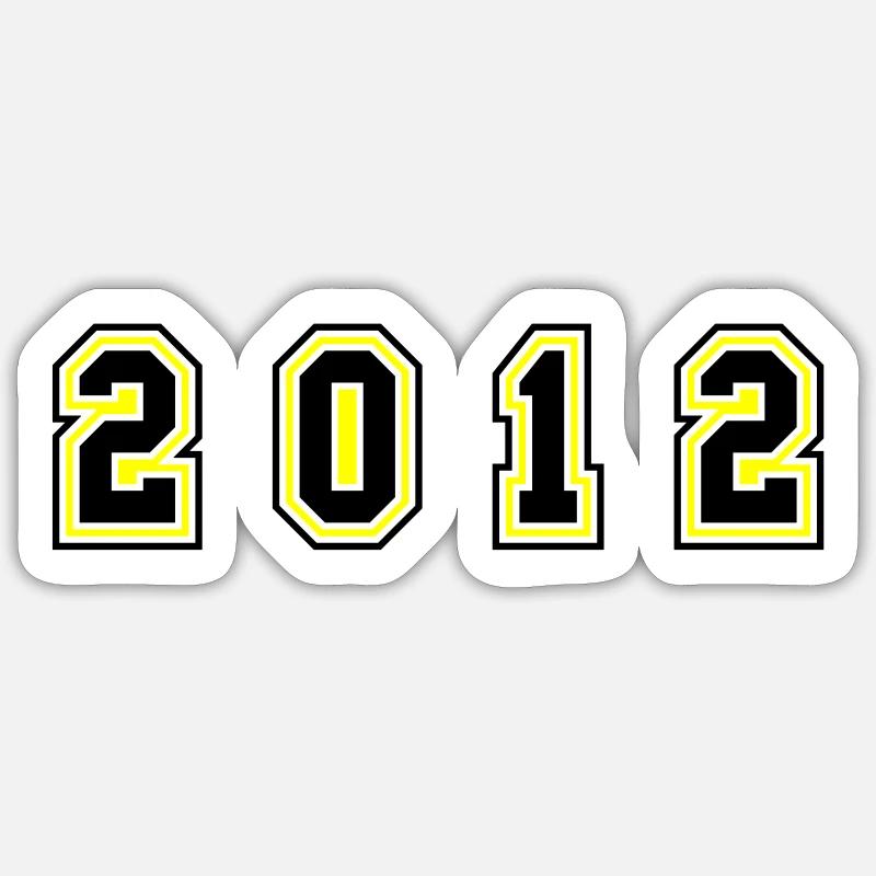 2012 Year Number - Sticker size S (10 x 10 cm) - white matte