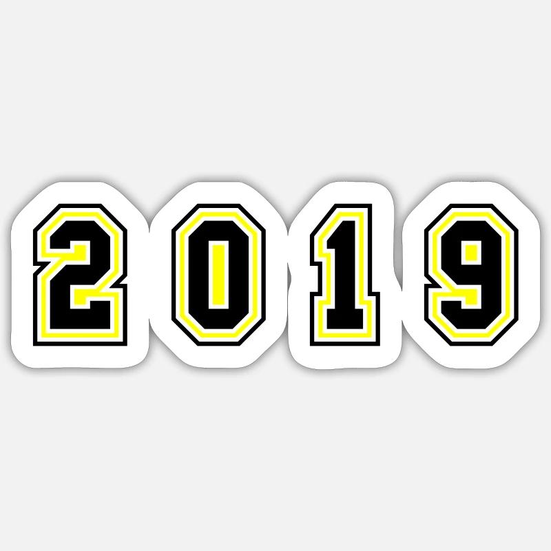 2019 Year Number - Sticker size S (10 x 10 cm) - white matte