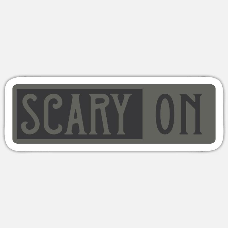 Effrayant sur - Sticker taille S (10 x 10 cm) - blanc mat