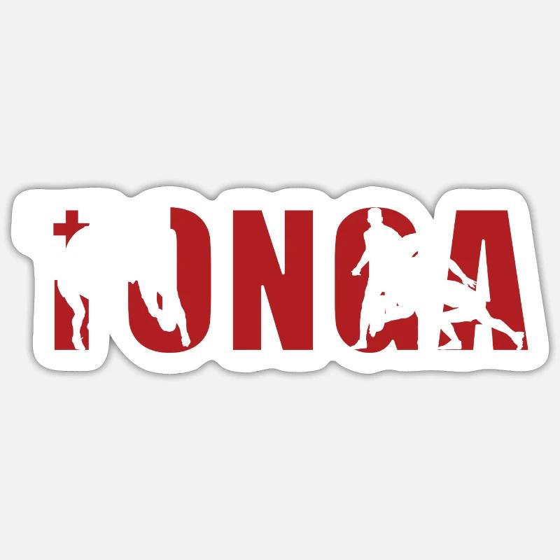 Tonga Rugby - Sticker taille S (10 x 10 cm) - blanc mat