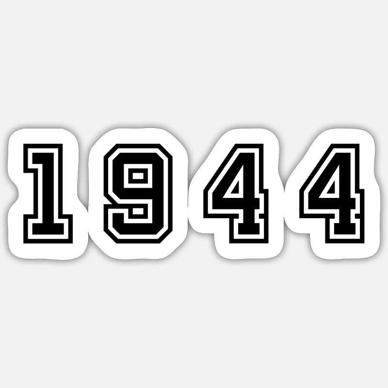 1944 numéro d'année - Sticker taille S (10 x 10 cm) - blanc mat