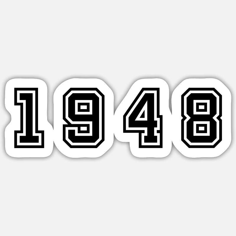 1948 numéro d'année - Sticker taille S (10 x 10 cm) - blanc mat
