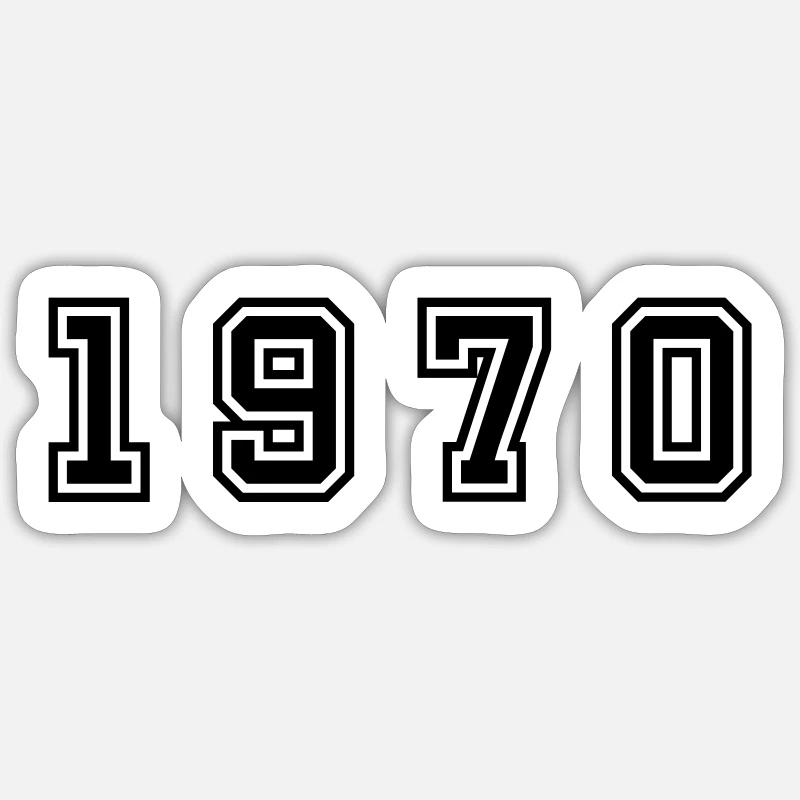 1970 Year Number - Sticker size S (10 x 10 cm) - white matte
